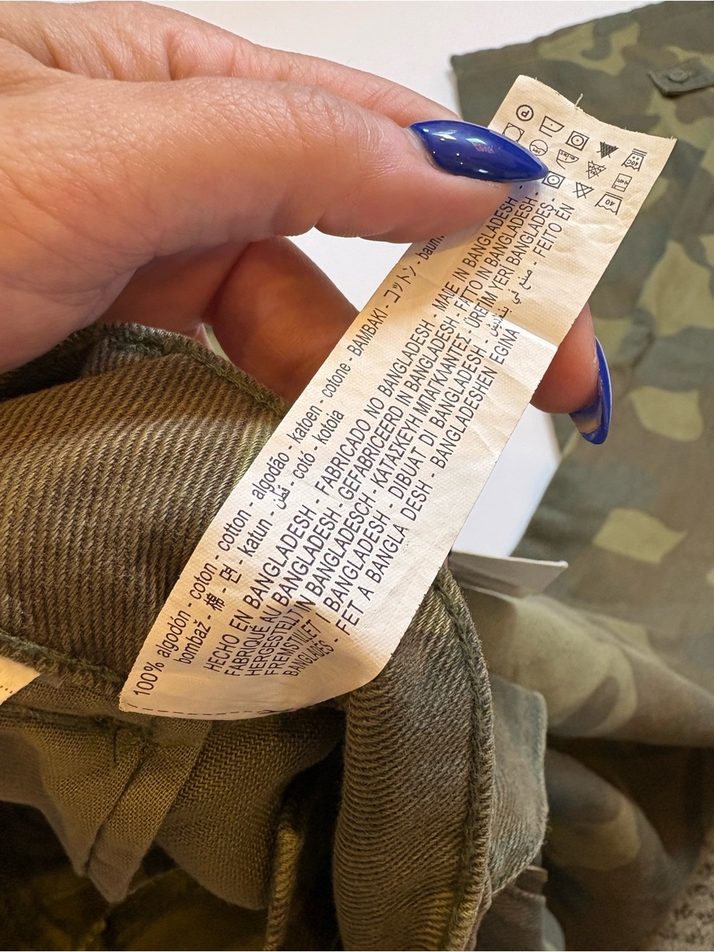 Zara Camo Wide Leg Pants | NWT | Size S | 100% Cotton | Zip Fly - Picture 5 of 14